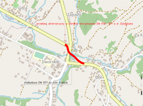 Mapa przedstawiająca przebieg inwestycji