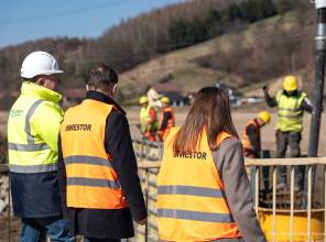 Wizyta na budowie mostu w Lutczy