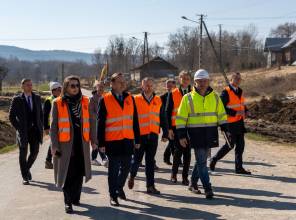 Wizyta na budowie mostu w Lutczy