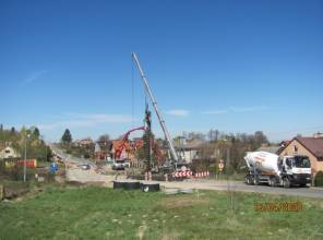 Zdjęcie przedstawia prace budowlane przy realizacji inwestycji