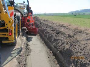 Zdjęcie przedstawia prace budowlane przy realizacji inwestycji