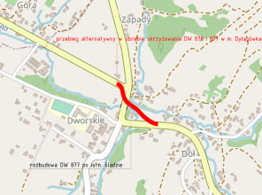 Rozbudowa i budowa drogi wojewódzkiej	nr 877  na odcinku Dylągówka – Szklary – koncepcja projektowa