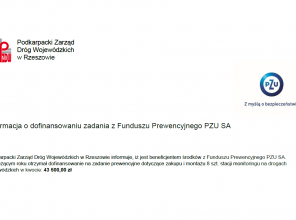 Informacja o dofinansowaniu  z Funduszu Prewencyjnego PZU SA